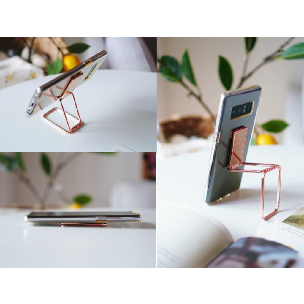 Mobile Phone Grip Talk Holder Magnet Smart Talk Smart Ring Finger Ring Metal Silver, Metal Black, Rose Gold (Metal Silver)