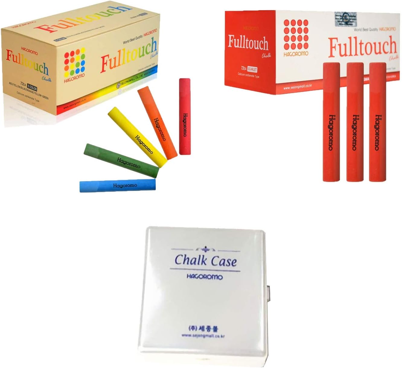 Hagoromo Fulltouch 5-Color Mix Chalk 72pcs Fulltouch Chalk 72pcs + Chalk Case