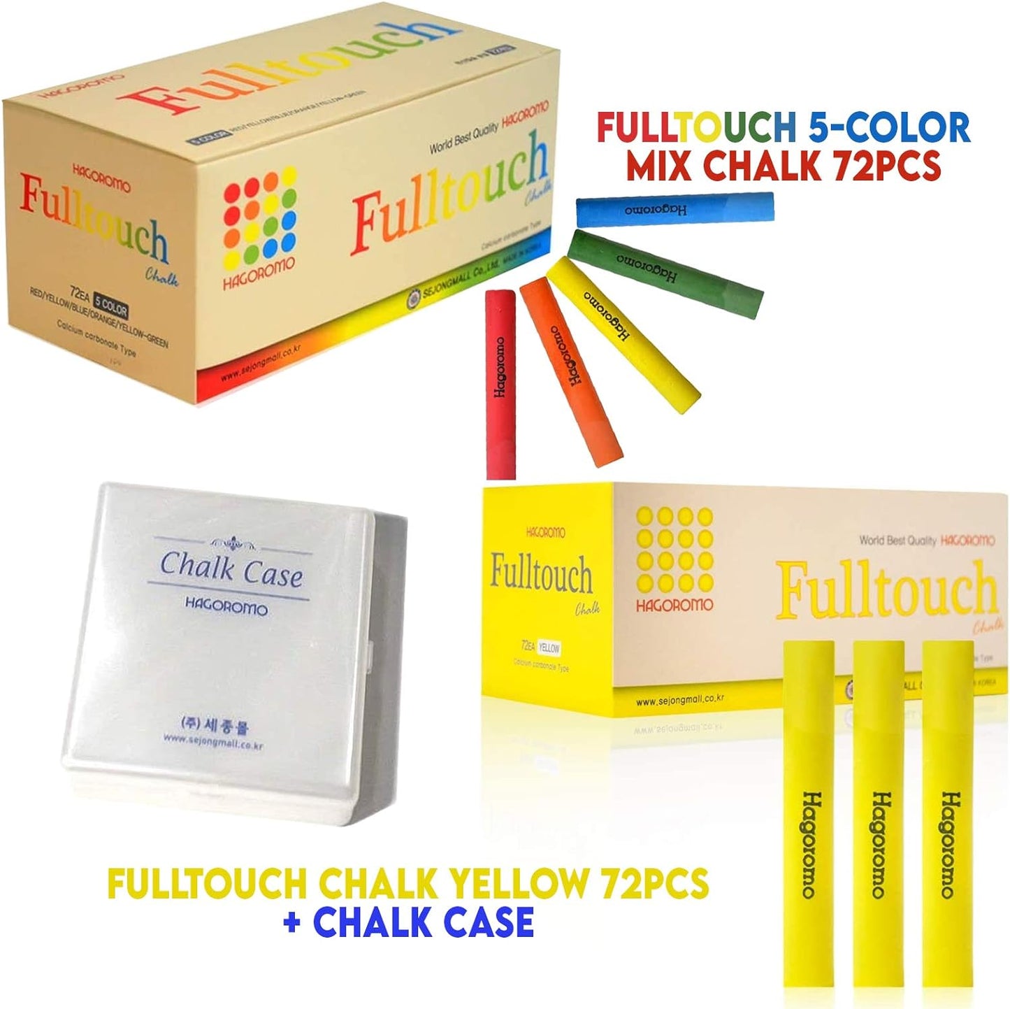 Hagoromo Fulltouch 5-Color Mix Chalk 72pcs Fulltouch Chalk 72pcs + Chalk Case