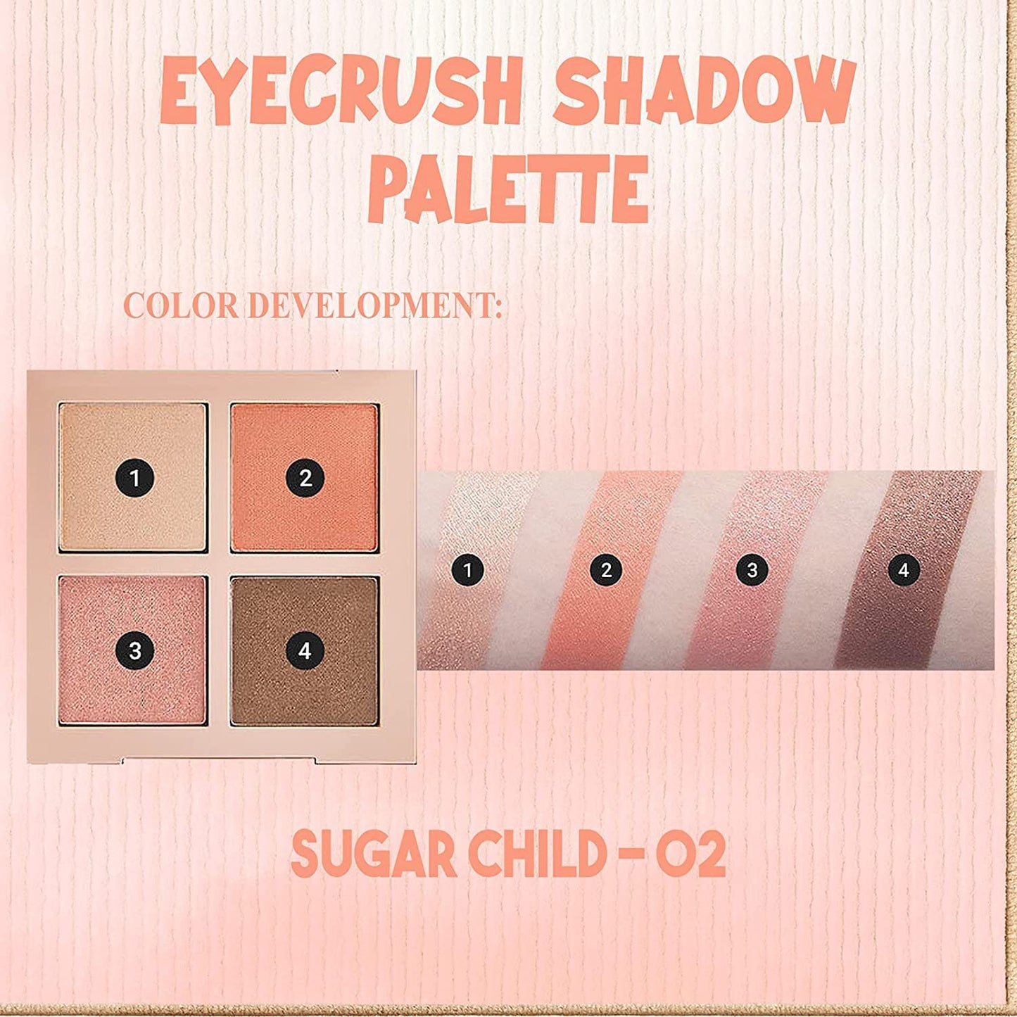 Eyecrush Shadow Palette | Trendy color scheme, Excellent adhesion, Vivid color (02 Sugar Child 1.6g*4ea)