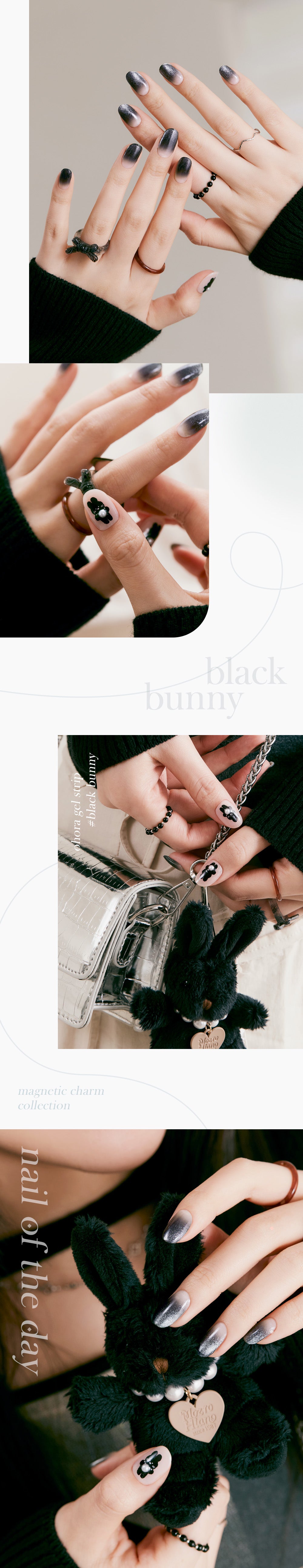 Ohora sticker N Black Bunny Nails
