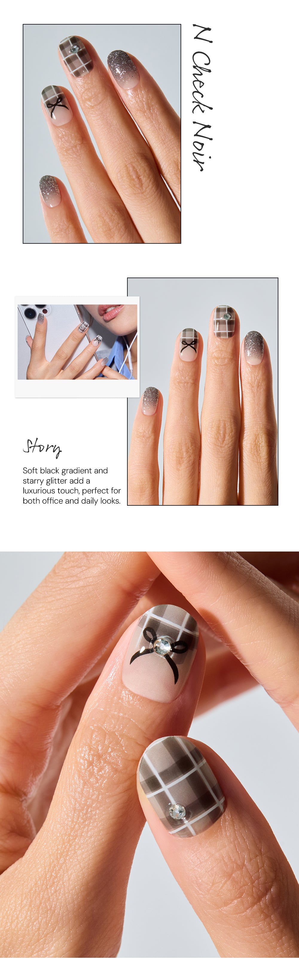 Ohora sticker N Check Noir Nail