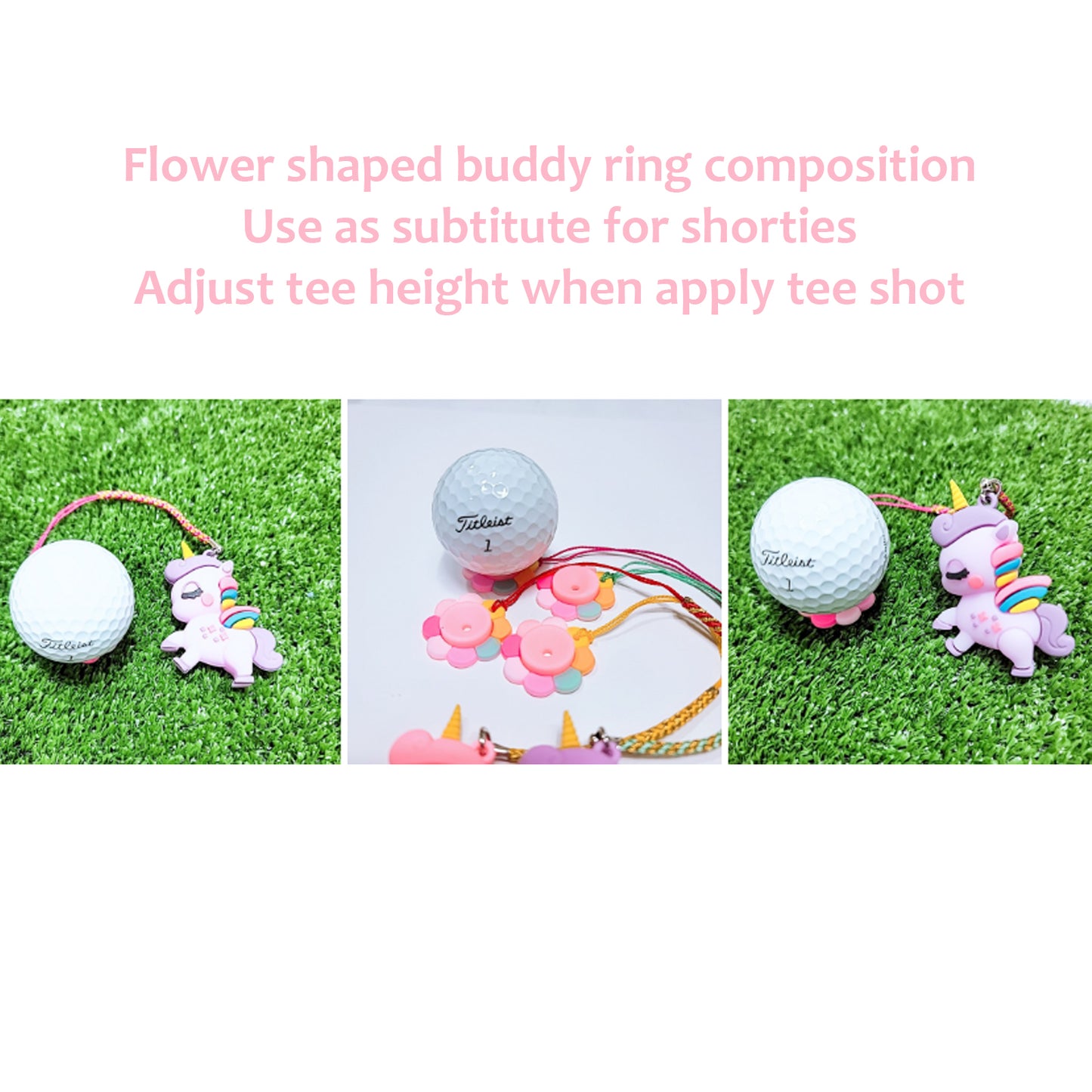 Pastel Unicorn Golf Tee Rack 4 Type of Golf Tee Holder Buddy Supplies