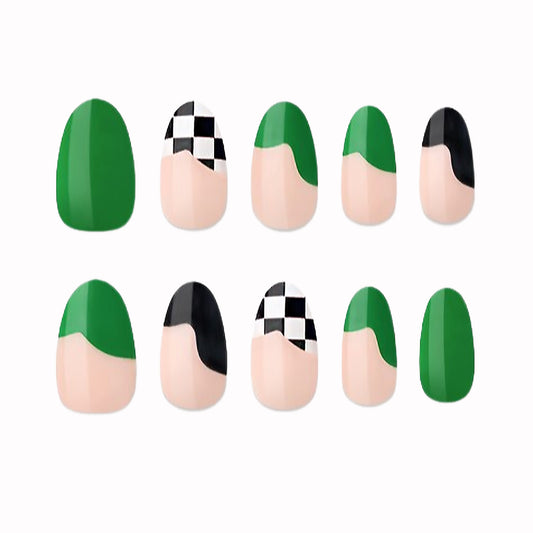 Muzmak (N Green Wave W (Almond) Nail) 36pcs Nail Art Pattern Sticker Set Semicure Nail