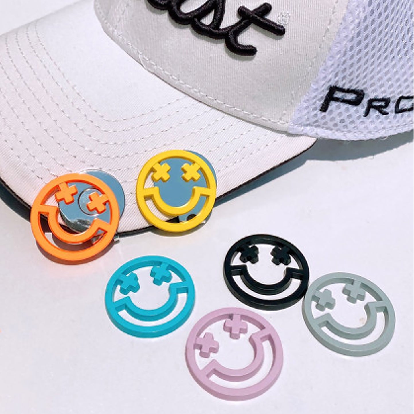 Golf Maria Smile Mark Golf Ball Mark Ball Marker 6 Types 1 Set Ball Mark Hat Clip Magnet Clip