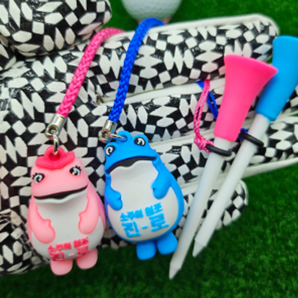 Jinro Toad Golf Tee Holder Plastic Long Tee Set Tee Holder Golf Accessories Blue Pink