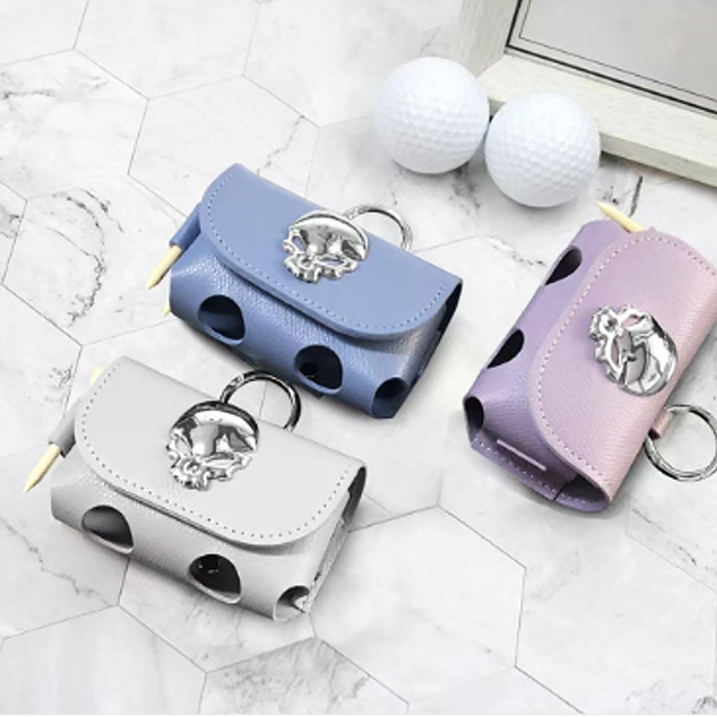 3-piece skull 2-ball Bag Ball Case Ball Storage Pouch Golf Accessories Organizer