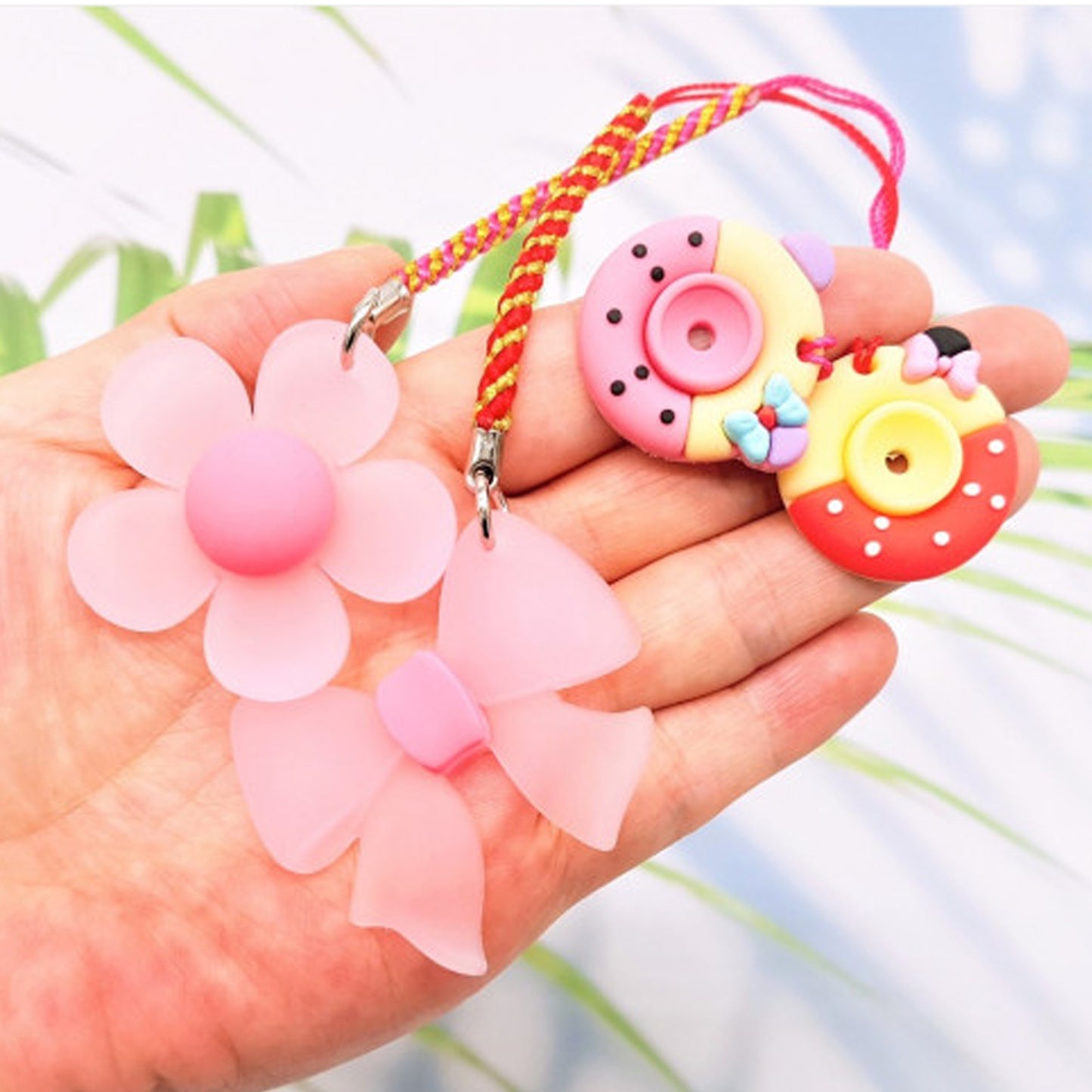 2 Types of Ribbon Flower Luminous Golf Tee Hanger Set