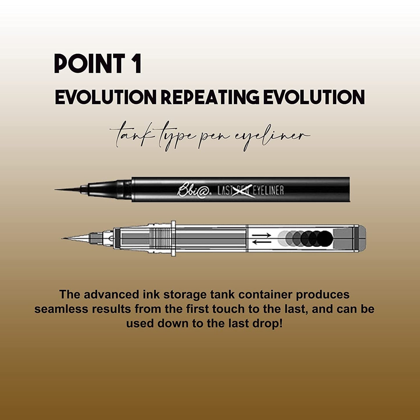 Bbia Last Pen Eyeliner Tattoo Cosmetics, Natural Looking Brows, Waterproof Ink