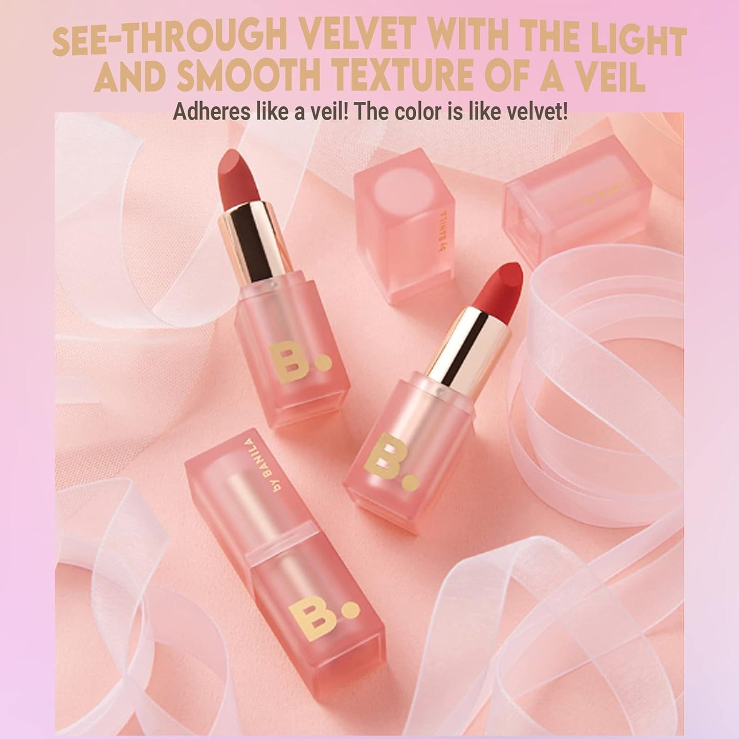 Velvet Blood Veil Lipstick 3.7g | Korean Lipstick / See-through Color / Filter Lipstick (Rose Silhouette PK01)