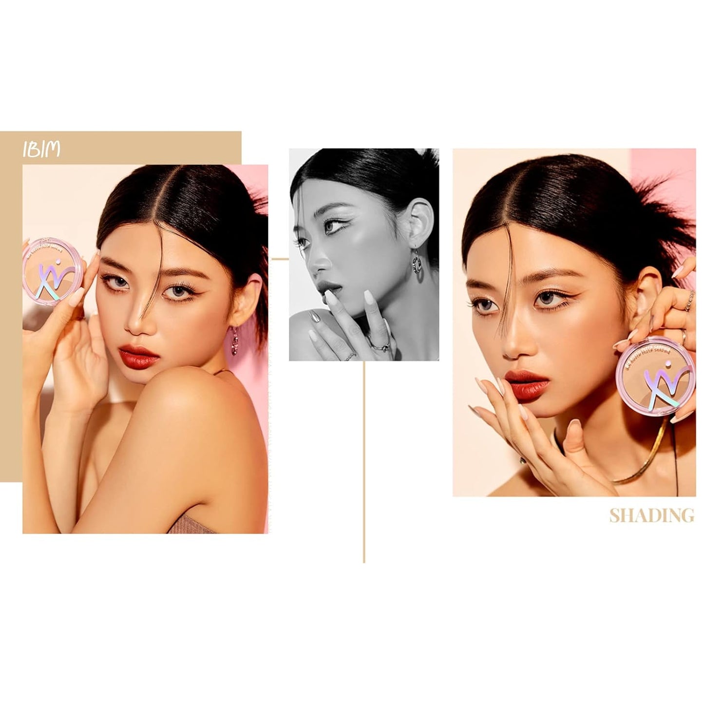 Hidden Filter Shading Face Illuminator Makeup Long Lasting Contour Neutral Beige, Hazel brown, Dark Brown