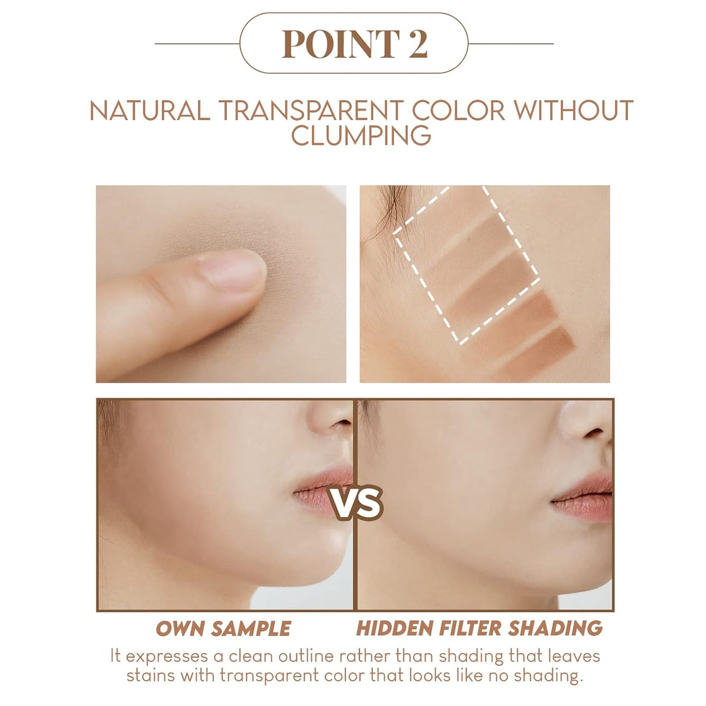 Hidden Filter Shading Face Illuminator Makeup Long Lasting Contour Neutral Beige, Hazel brown, Dark Brown
