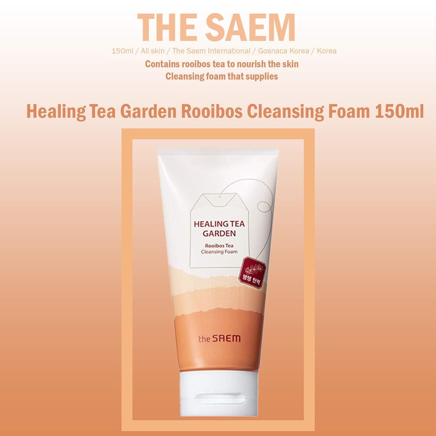 Korean Cosmetic The Saem Healing Tea Garden Cleansing Foam 150ml 4 Types Skin care