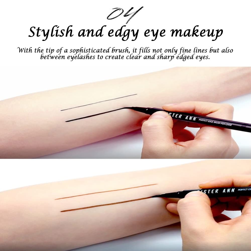 Perfect Edge Brush Pen Liner / Pen Eyeliner (Edge Black)