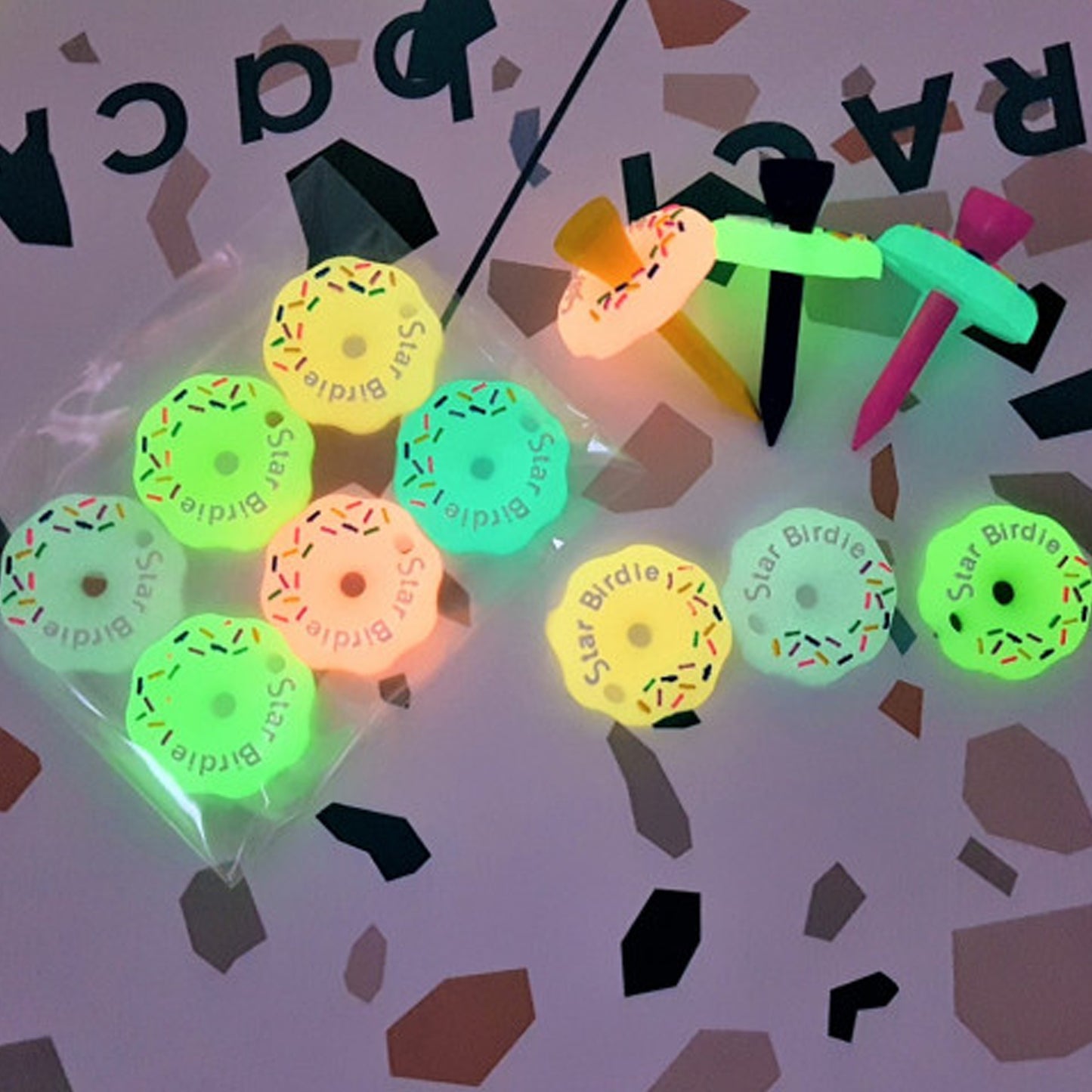 Luminous 6 Donut Ring Golf Tee Holder Driver Tee Shot Golf Set