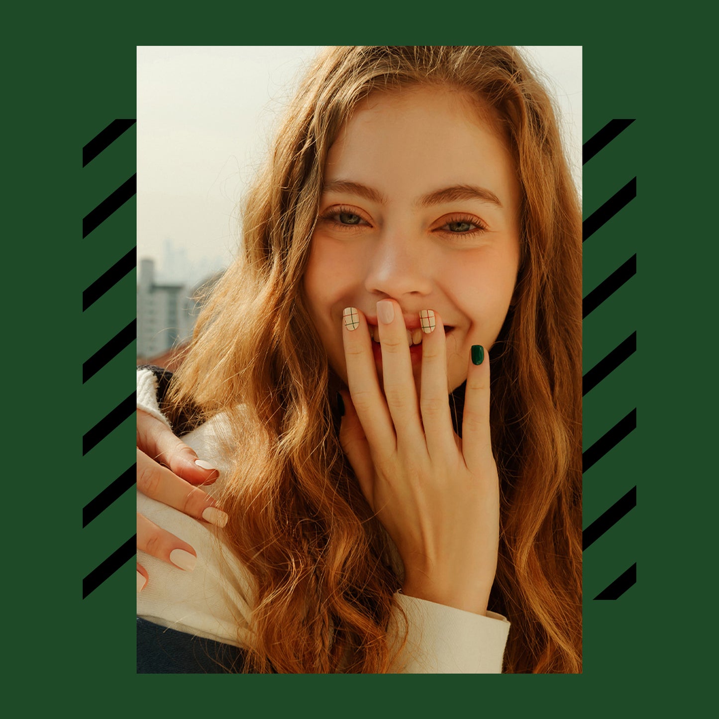 Muzmak (N Delight Green (Short Square)Nail) 36pcs Nail Art Pattern Sticker Set Semicure Nail