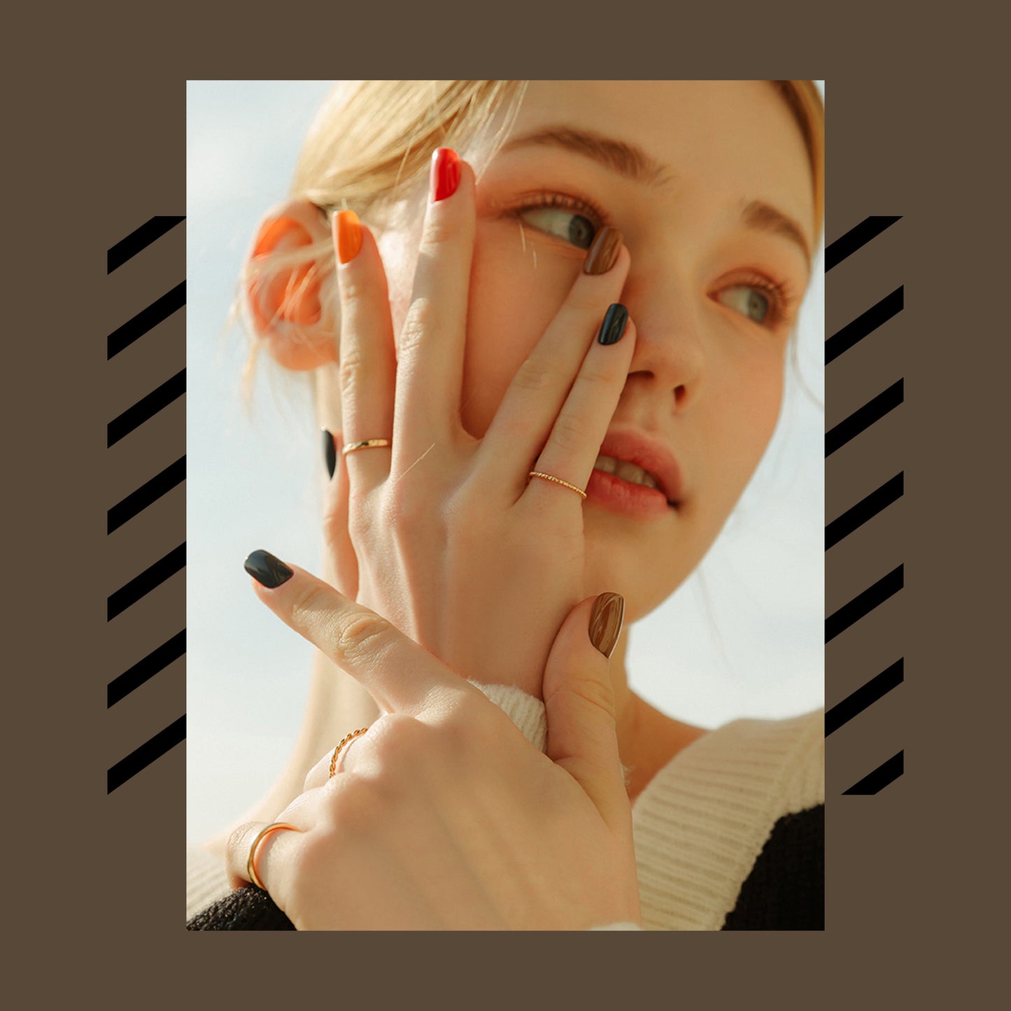Muzmak (N Jet Palette (Regular Square) Nail) 36pcs Nail Art Pattern Sticker Set Semicure Nail