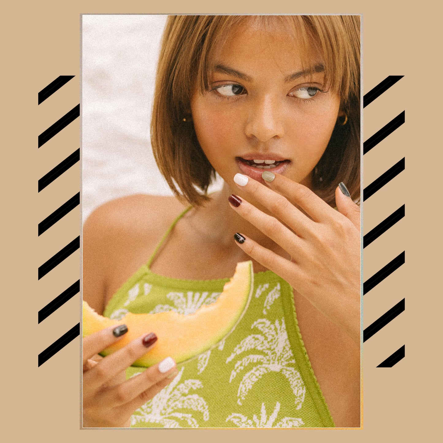 Ohora (N  Olive Palm Nail) 30pcs 16 Basic 14 Point Nail Art Pattern Sticker Set Semicure Nail