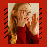 Muzmak ((Regular Square) N About Red Nail) 36pcs Nail Art Pattern Sticker Set Semicure Nail