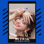 Muzmak ((Almond) N Clear Blue Nail) 36pcs Nail Art Pattern Sticker Set Semicure Nail