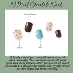 Muzmak (N Mint Chocolate (Short Square) Nail) 36pcs Nail Art Pattern