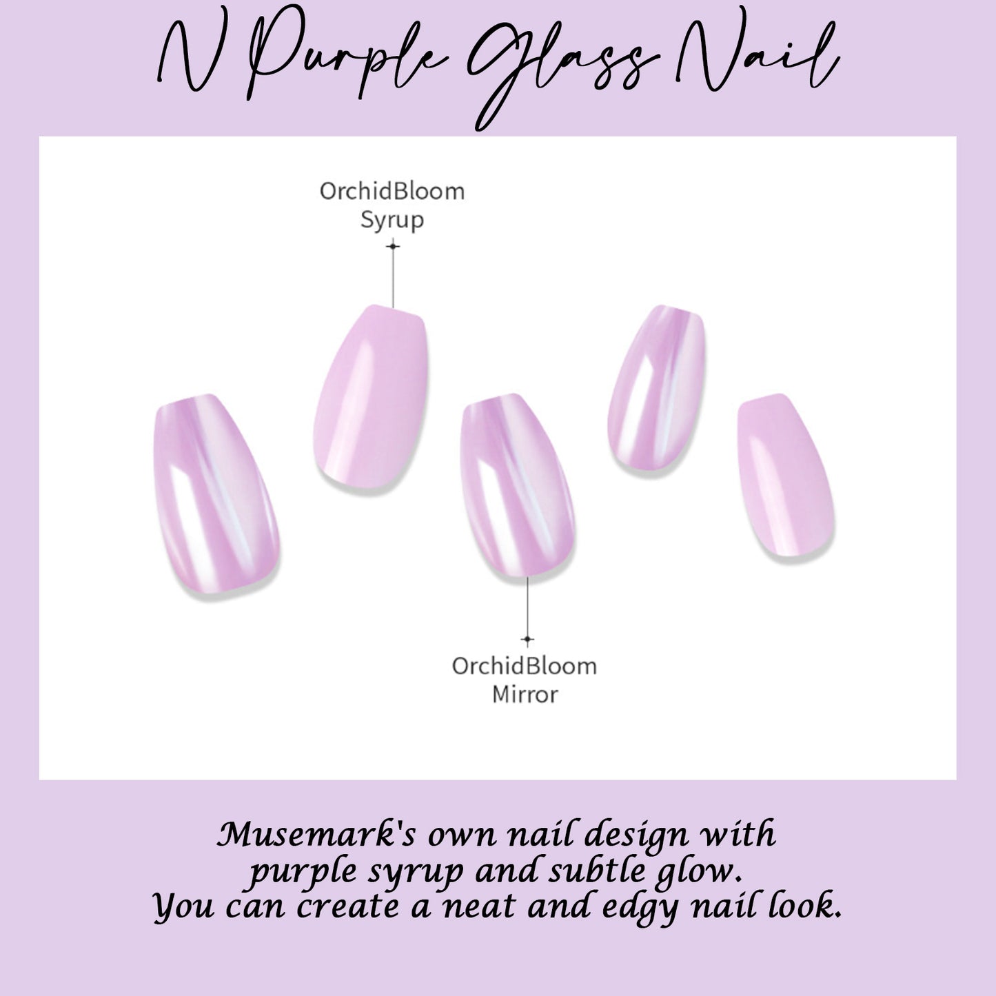 Muzmak ((Coffin) N Purple Nail) 36pcs Nail Art Pattern Sticker Set Semicure Nail
