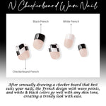Muzmak (N Checkerborad Wave (Regular Square) Nail) 36pcs Nail Art Pattern