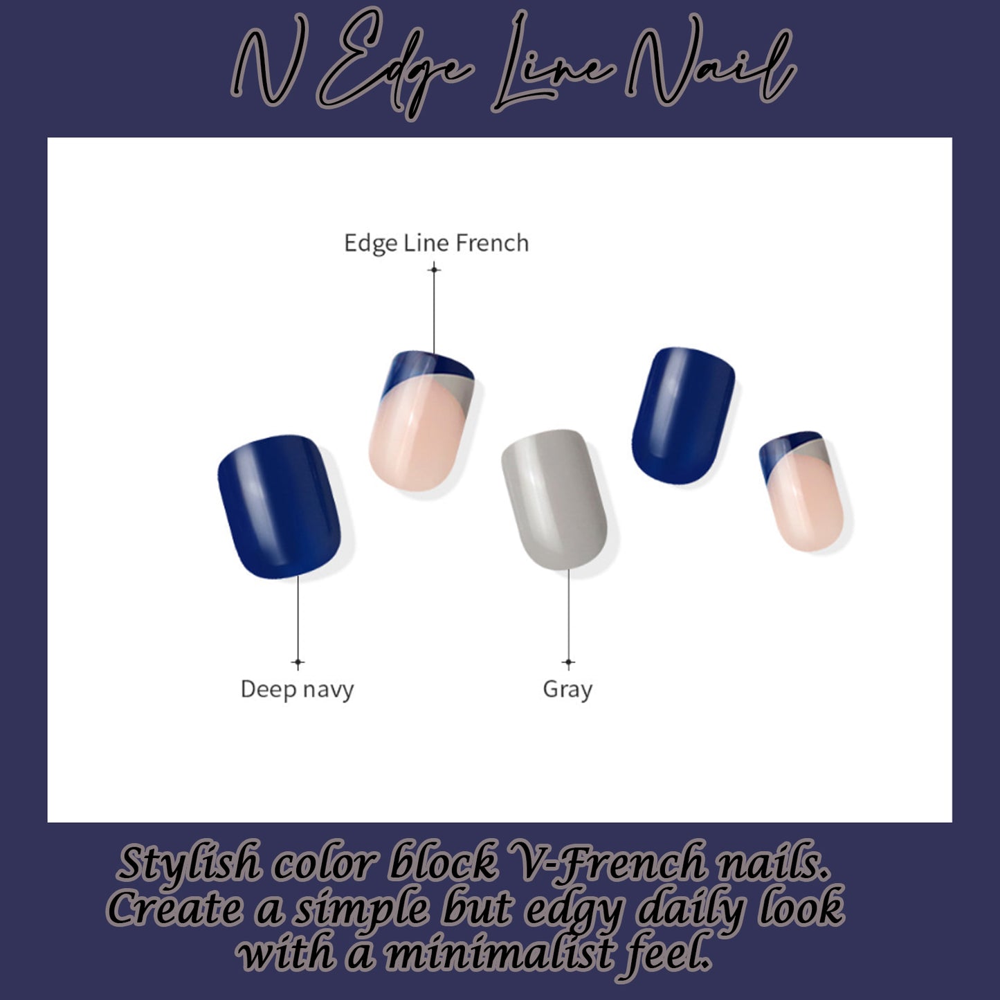 Muzmak (N Edge Line Nail) 36pcs Nail Art Pattern Sticker Set Semicure Nail