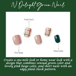 Muzmak (N Delight Green (Short Square)Nail) 36pcs Nail Art Pattern Sticker Set Semicure Nail