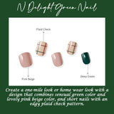Muzmak (N Delight Green (Short Square)Nail) 36pcs Nail Art Pattern Sticker Set Semicure Nail