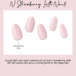 Muzmak ((Almond) N Strawberry Latte Nail) 36pcs Nail Art Pattern Sticker Set Semicure Nail