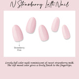 Muzmak ((Almond) N Strawberry Latte Nail) 36pcs Nail Art Pattern Sticker Set Semicure Nail