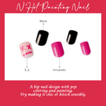 Muzmak ((Regular Square) N Hot Painting Nail) 36pcs Nail Art Pattern Sticker Set Semicure Nail