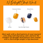 Muzmak (N Delight Check (Short Square) Nail) 36pcs Nail Art Pattern Sticker Set Semicure Nail
