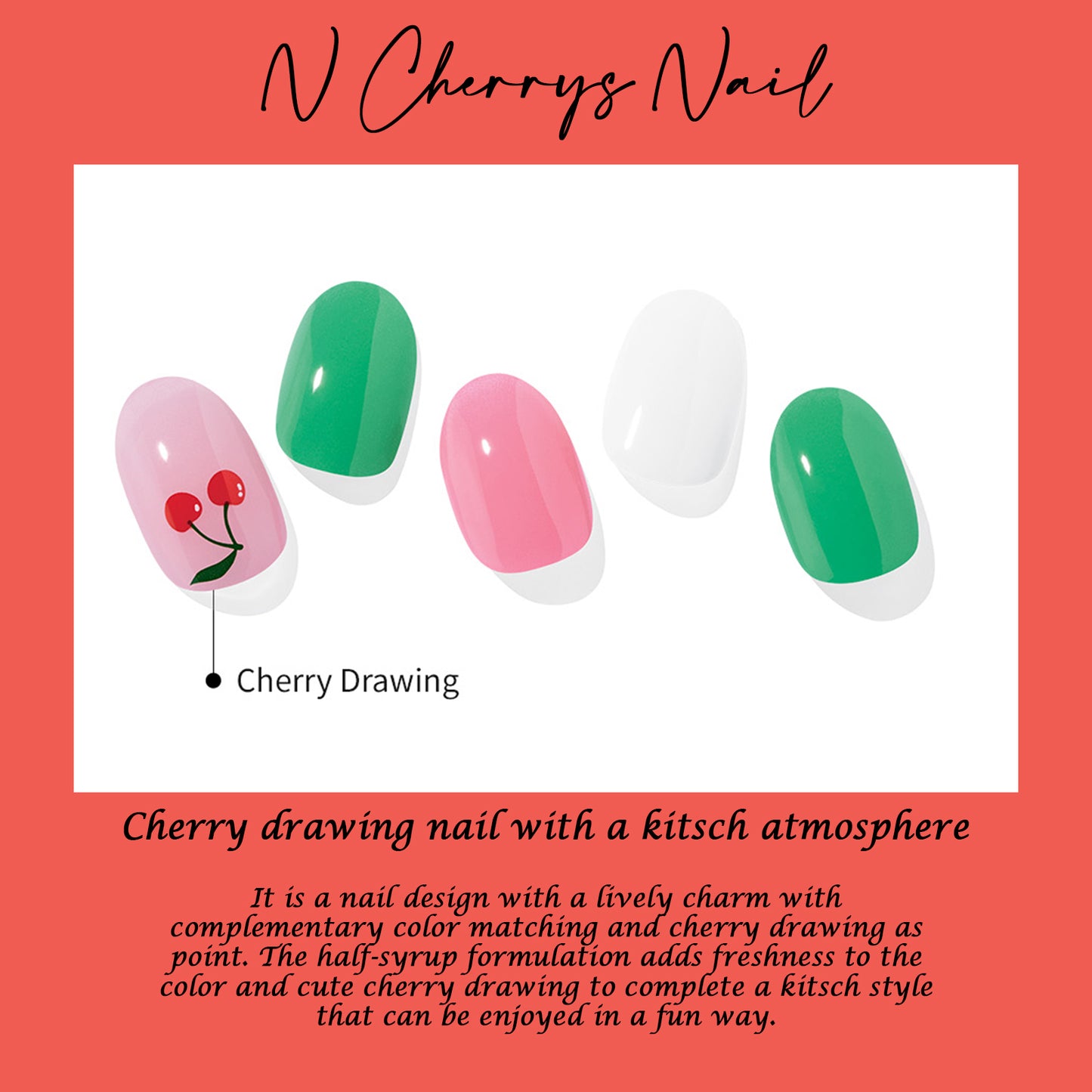 Ohora (N Cherrys  Nail) 30pcs 16 Basic 14 Point Nail Art Pattern Sticker Set Semicure Nail