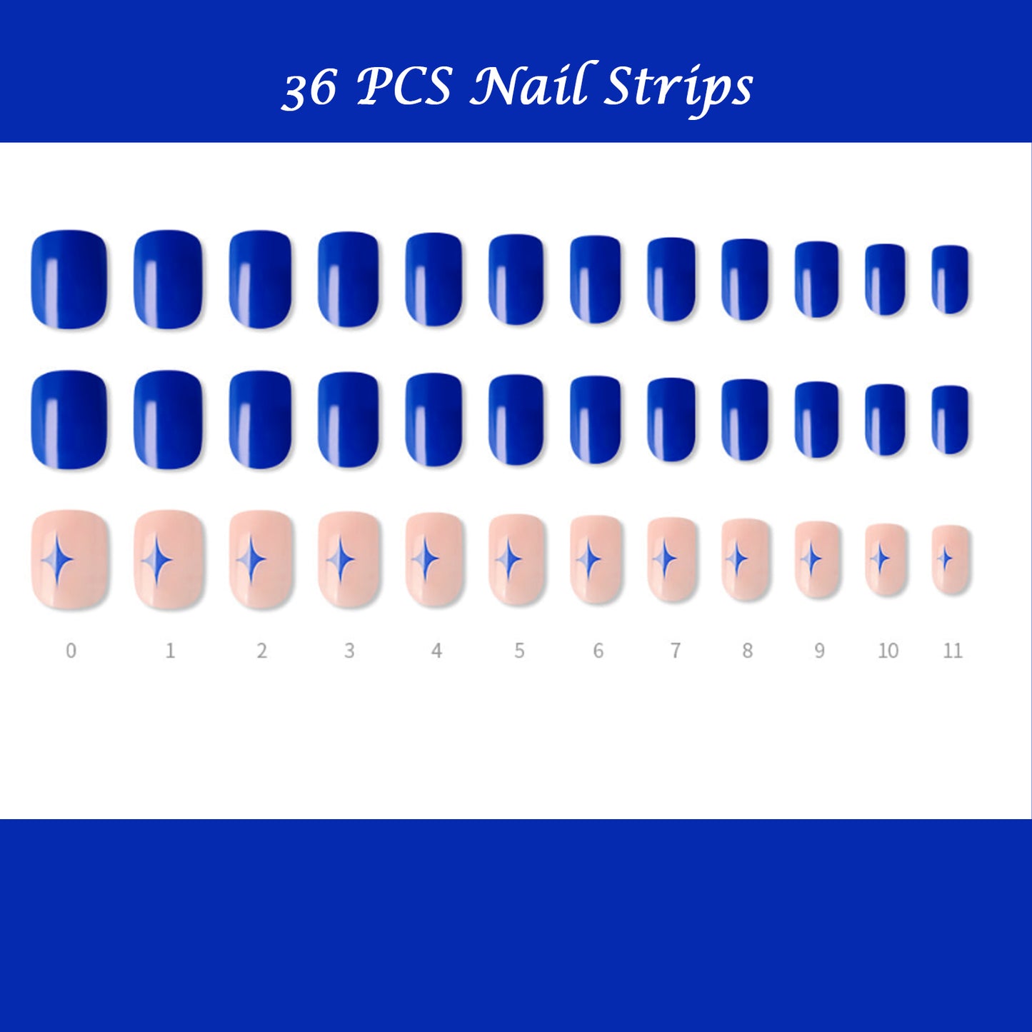 Muzmak ((Regular Square) N Twinkle Twinkle Nail) 36pcs Nail Art Pattern Sticker Set Semicure Nail