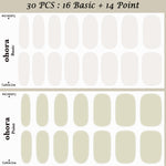 Ohora (N Better Painted Nail) 30pcs 16 Basic 14 Point Nail Art Pattern Sticker Set Semicure Nail