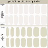 Ohora (N Better Painted Nail) 30pcs 16 Basic 14 Point Nail Art Pattern Sticker Set Semicure Nail