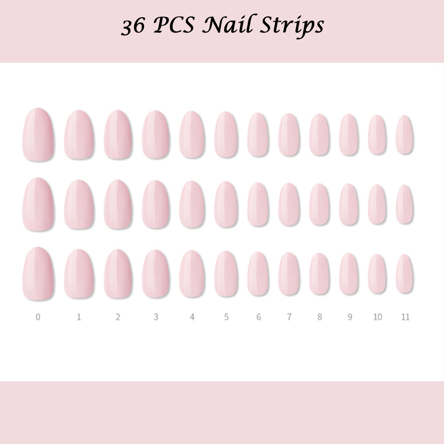 Muzmak ((Almond) N Strawberry Latte Nail) 36pcs Nail Art Pattern Sticker Set Semicure Nail