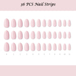 Muzmak ((Almond) N Strawberry Latte Nail) 36pcs Nail Art Pattern Sticker Set Semicure Nail
