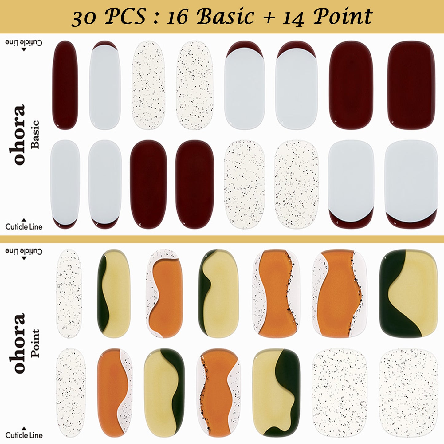 Ohora (N Ensemble Nail) 30pcs 16 Basic 14 Point Nail Art Pattern
