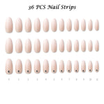 Muzmak (N White Shimmer W (Almond) Nail) 36pcs Nail Art Pattern Sticker Set Semicure Nail