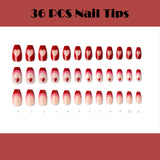 Muzmak (N Red Pop Nail) 36pcs Nail Art Pattern Sticker Set Semicure Nail