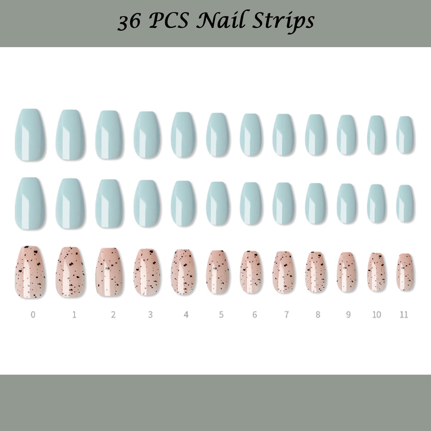 Muzmak (N Sugar Cereal (Coffin) Nail) 36pcs Nail Art Pattern Sticker Set Semicure Nail