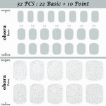 Ohora (P The Twinkling, Flattering Sky Pedi) 32pcs 22 Basic 10 Point Nail Art Pattern Sticker Nail Gel Set Pedicure