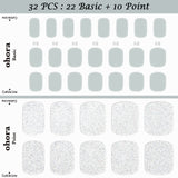 Ohora (P The Twinkling, Flattering Sky Pedi) 32pcs 22 Basic 10 Point Nail Art Pattern Sticker Nail Gel Set Pedicure