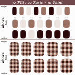 Ohora (P Mocha Pedi) 32pcs 22 Basic 10 Point Nail Art Pattern Sticker Nail Gel Set Pedicure