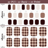 Ohora (P Mocha Pedi) 32pcs 22 Basic 10 Point Nail Art Pattern Sticker Nail Gel Set Pedicure