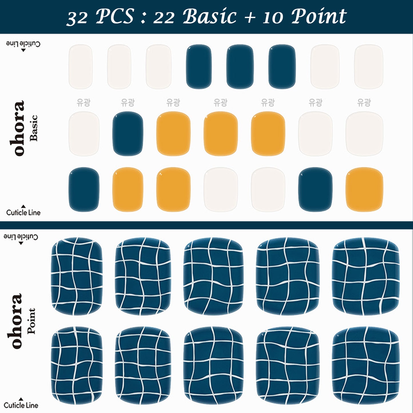 Ohora (P Nouveau Pedi) 32pcs 22 Basic 10 Point Nail Art Pattern