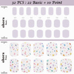 Ohora (P Look At My Thumb Pedi) 32pcs 22 Basic 10 Point Nail Art Pattern Sticker Nail Gel Set Pedicure